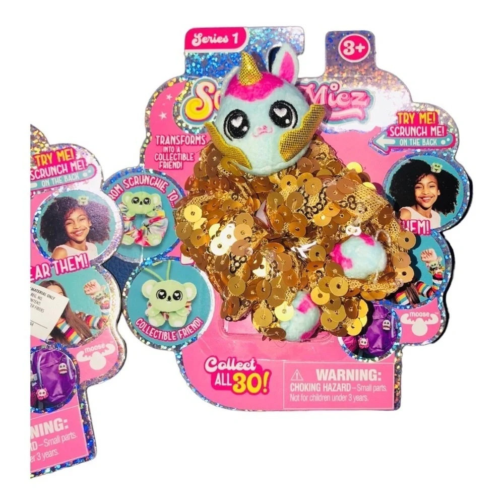2 pack Scrunchmiez‎ sequin unicorn Roxanne and blue pink Lola new
